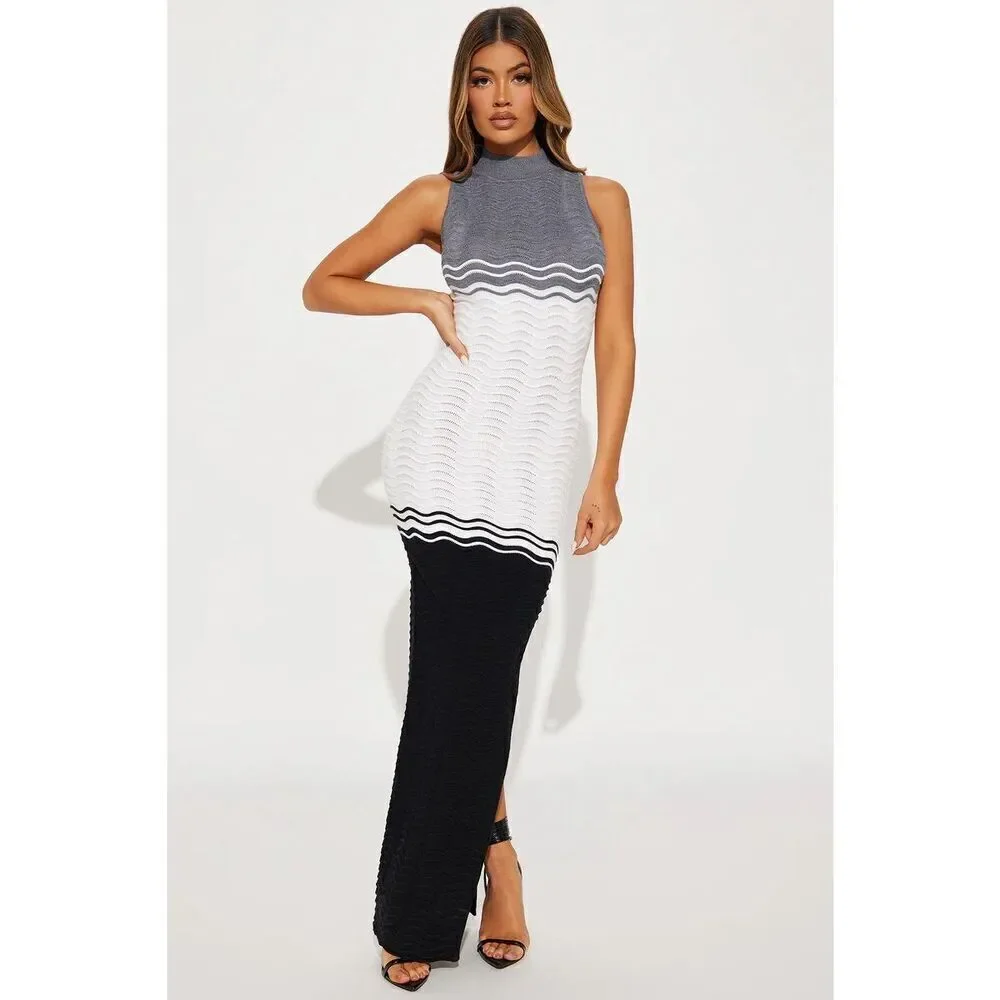 Sleeveless Sweater Maxi Dress